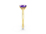 Yellow gold Emerald Cut Tanzanite Solitaire Engagement Ring with Cathedral Setting and Four-Prong Mount_68