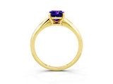 Yellow gold Emerald Cut Tanzanite Solitaire Engagement Ring with Classic Band and Four-Prong Setting_27
