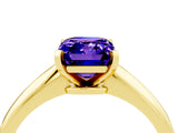 Yellow gold Emerald Cut Tanzanite Solitaire Engagement Ring with Classic Band and Four-Prong Setting_28