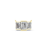 Yellow gold Emerald Cut Three-Stone Bar Pendant with Bar Prong Setting_11