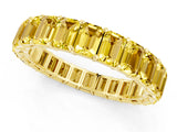 Yellow gold Emerald Cut Yellow Sapphire Eternity Band with Shared Prong Setting_19