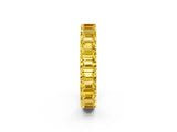 Yellow gold Emerald Cut Yellow Sapphire Eternity Band with Shared Prong Setting_20