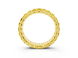 Yellow gold Emerald Cut Yellow Sapphire Eternity Band with Shared Prong Setting_21