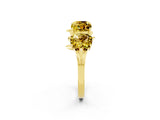 Yellow gold Emerald Cut Yellow Sapphire Prong-Set Half Eternity Band_32