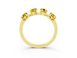 Yellow gold Emerald Cut Yellow Sapphire Prong-Set Half Eternity Band_33