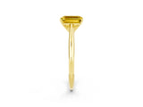 Yellow gold Emerald Cut Yellow Sapphire Solitaire Engagement Ring with Cathedral Setting and Four-Prong Mount_26