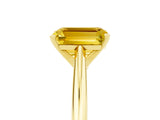 Yellow gold Emerald Cut Yellow Sapphire Solitaire Engagement Ring with Cathedral Setting and Four-Prong Mount_29