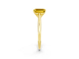 Yellow gold Emerald Cut Yellow Sapphire Solitaire Engagement Ring with Cathedral Setting and Four-Prong Mount_32