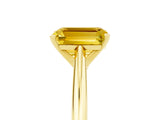 Yellow gold Emerald Cut Yellow Sapphire Solitaire Engagement Ring with Cathedral Setting and Four-Prong Mount_35