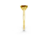 Yellow gold Emerald Cut Yellow Sapphire Solitaire Engagement Ring with Cathedral Setting and Four-Prong Mount_68