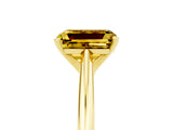 Yellow gold Emerald Cut Yellow Sapphire Solitaire Engagement Ring with Cathedral Setting and Four-Prong Mount_71