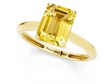 Yellow gold Emerald Cut Yellow Sapphire Solitaire Engagement Ring with Classic Band and Four-Prong Setting_25