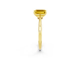 Yellow gold Emerald Cut Yellow Sapphire Solitaire Engagement Ring with Classic Band and Four-Prong Setting_26