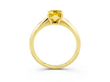 Yellow gold Emerald Cut Yellow Sapphire Solitaire Engagement Ring with Classic Band and Four-Prong Setting_27