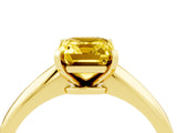 Yellow gold Emerald Cut Yellow Sapphire Solitaire Engagement Ring with Classic Band and Four-Prong Setting_28