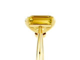 Yellow gold Emerald Cut Yellow Sapphire Solitaire Engagement Ring with Classic Band and Four-Prong Setting_29