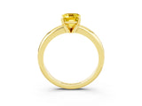 Yellow gold Emerald Cut Yellow Sapphire Solitaire Engagement Ring with Round Band and Four-Prong Setting_27