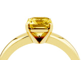 Yellow gold Emerald Cut Yellow Sapphire Solitaire Engagement Ring with Round Band and Four-Prong Setting_28