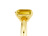 Yellow gold Emerald Cut Yellow Sapphire Solitaire Engagement Ring with Round Band and Four-Prong Setting_29