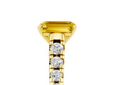 Yellow gold Emerald Cut Yellow Sapphire Solitaire Ring with Cathedral Setting and Pavé Band_29