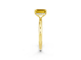 Yellow gold Emerald Cut Yellow Sapphire Solitaire Ring with Thin Band and Four-Prong Setting_38