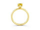 Yellow gold Emerald Cut Yellow Sapphire Solitaire Ring with Thin Band and Four-Prong Setting_39