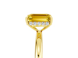 Yellow gold Emerald Cut Yellow Sapphire Solitaire Ring with Thin Band and Four-Prong Setting_41