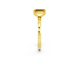 Yellow gold Emerald Cut Yellow Sapphire Solitaire Ring with Thin Band and Prong Setting_14
