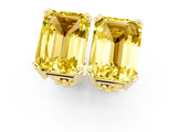 Yellow gold Emerald Cut Yellow Sapphire Stud Earrings_25