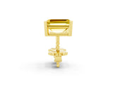 Yellow gold Emerald Cut Yellow Sapphire Stud Earrings_26