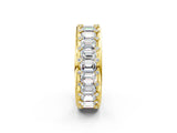 Yellow gold Emerald Cut and Round Diamond Eternity Mens Band_26