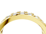Yellow gold Emerald Cut and Round Diamond Eternity Mens Band_28