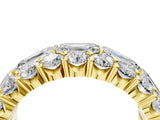 Yellow gold Emerald Cut and Round Diamond Three-Row Eternity Mens Band_28