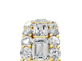 Yellow gold Emerald Cut and Round Diamond Three-Row Eternity Mens Band_29