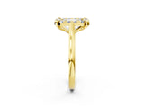 Yellow gold Emerald Diamond Cluster Halo Solitaire with Four-Prong Setting_96