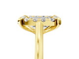 Yellow gold Emerald Diamond Cluster Halo Solitaire with Four-Prong Setting_99