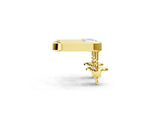 Yellow gold Emerald Diamond Open Frame Stud Earrings_32