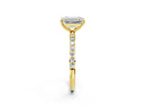 Yellow gold Emerald Diamond Pavé Band with Six-Prong Setting_37