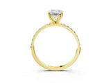 Yellow gold Emerald Diamond Pavé Band with Six-Prong Setting_38