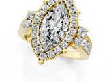 Yellow gold Emerald Halo Diamond Engagement Ring with Split Shank and Four-Prong Setting_42