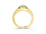 Yellow gold Emerald Halo Diamond Pavé Solitaire Ring_42