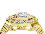 Yellow gold Emerald Halo Diamond Ring with Milgrain Bezel and Prong Setting_10