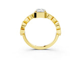 Yellow gold Emerald Milgrain Marquise Diamond Twist Band Ring_41