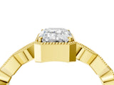 Yellow gold Emerald Milgrain Marquise Diamond Twist Band Ring_42