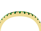 Yellow gold Emerald Pavé Curved Wedding Band_10