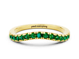 Yellow gold Emerald Pavé Curved Wedding Band_6