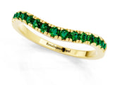 Yellow gold Emerald Pavé Curved Wedding Band_7