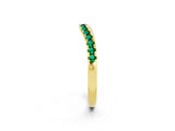 Yellow gold Emerald Pavé Curved Wedding Band_8