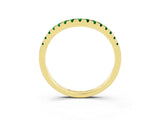 Yellow gold Emerald Pavé Curved Wedding Band_9