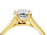 Yellow gold Emerald Solitaire Bezel-Set Diamond Ring with Channel-Set Band_45